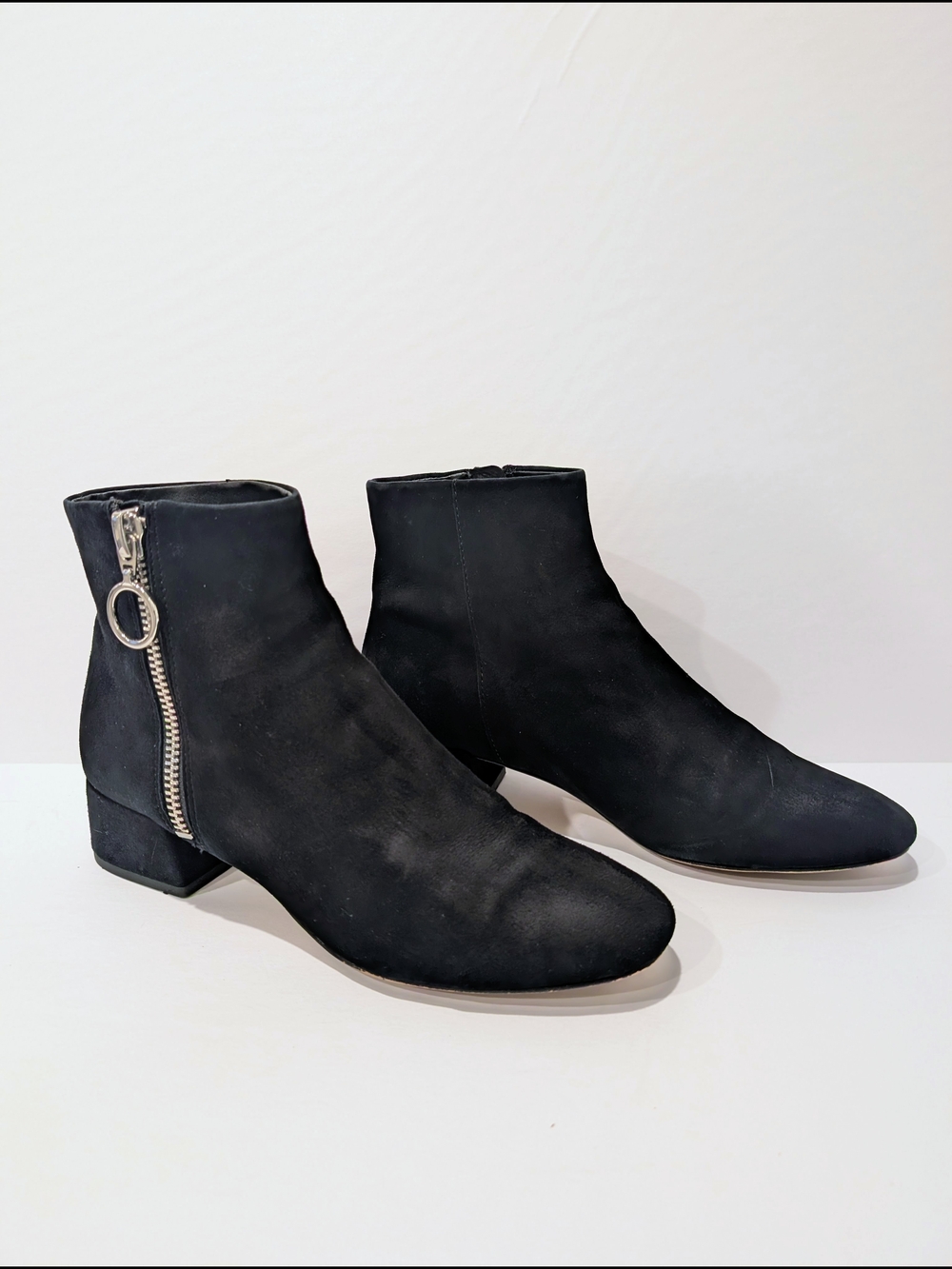 Black Ankle Boots with Side Zip